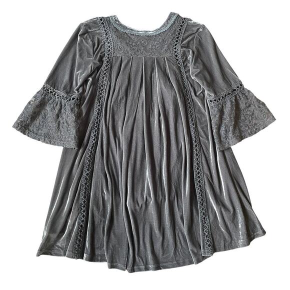 POL Velvet Lace Babydoll Dress | Cottagecore, Tunic, Mini, Bell Sleeves, M, NWOT - Picture 4 of 5